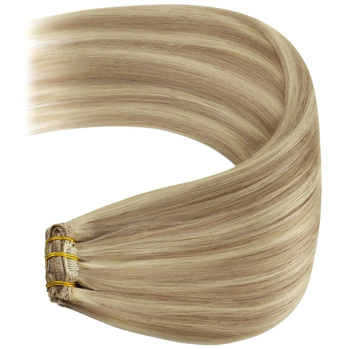 Clip-in Haarverlängerung Echthaar 45cm Goldblond/Mittelblond