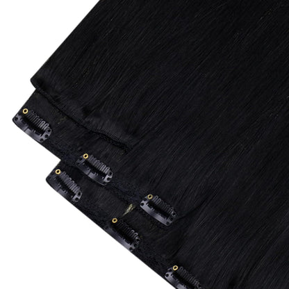 Echthaar Clip-in Extension Schwarz 40cm 120g