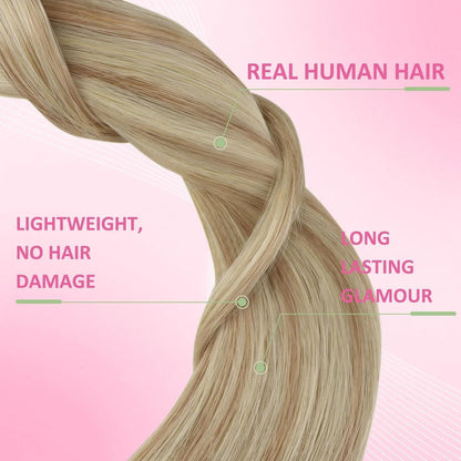 Echthaar Tape Extensions Blond 50cm Aschblond/Platinblond