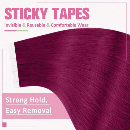 Magenta Tape Extensions Echthaar 45cm – 25g Remy