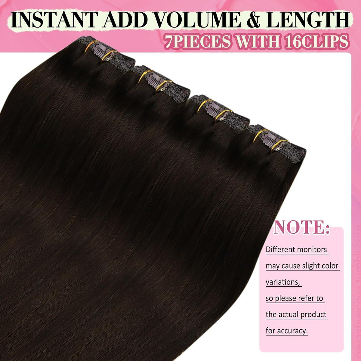Clip-in Echthaarverlängerung Braun 35cm – Remy Haar 120g