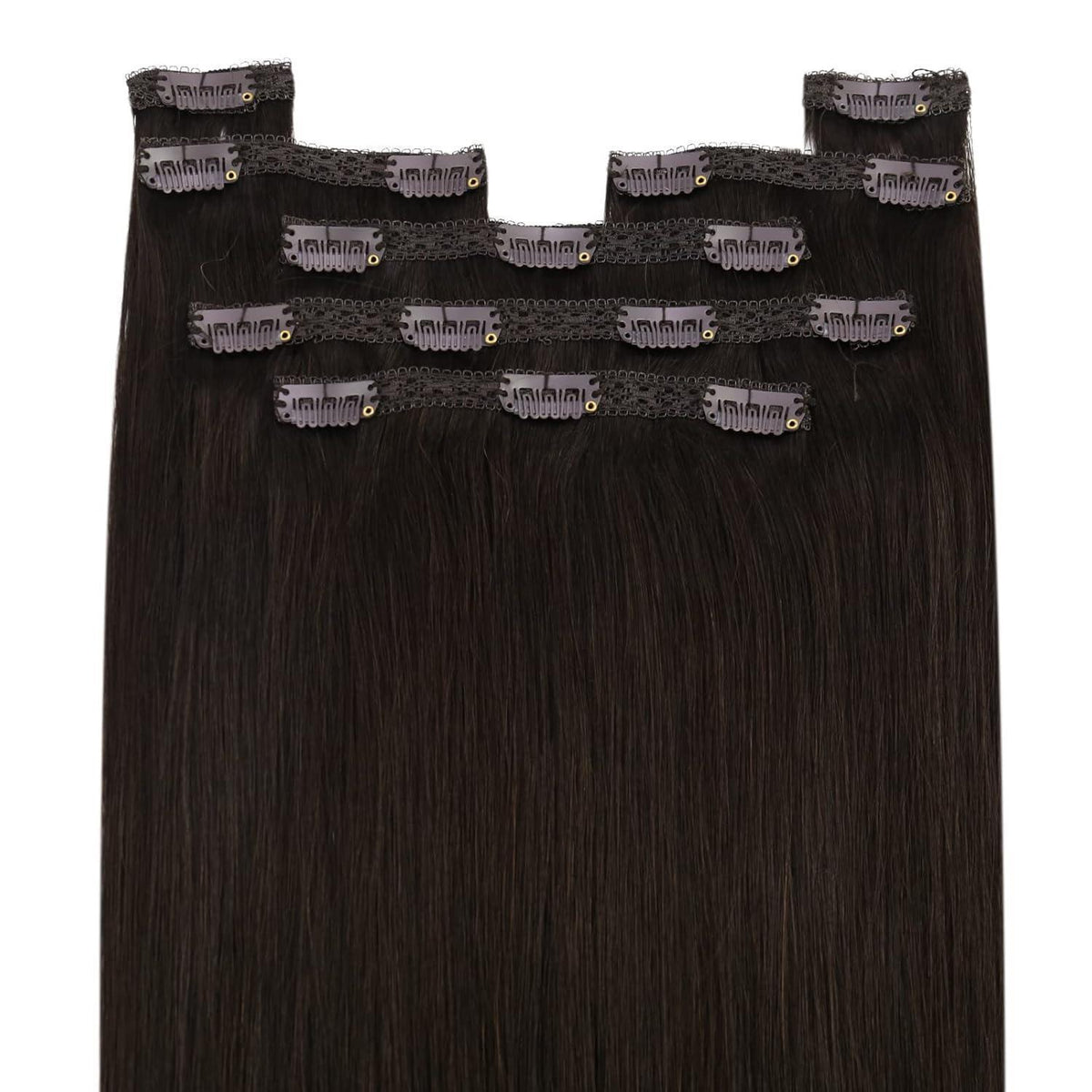 Clip-in Echthaarverlängerung Braun 35cm – Remy Haar 120g