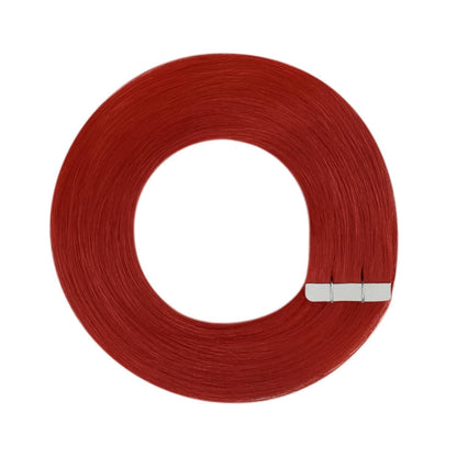 Rote Tape-in Haarverlängerung Echthaar 45cm