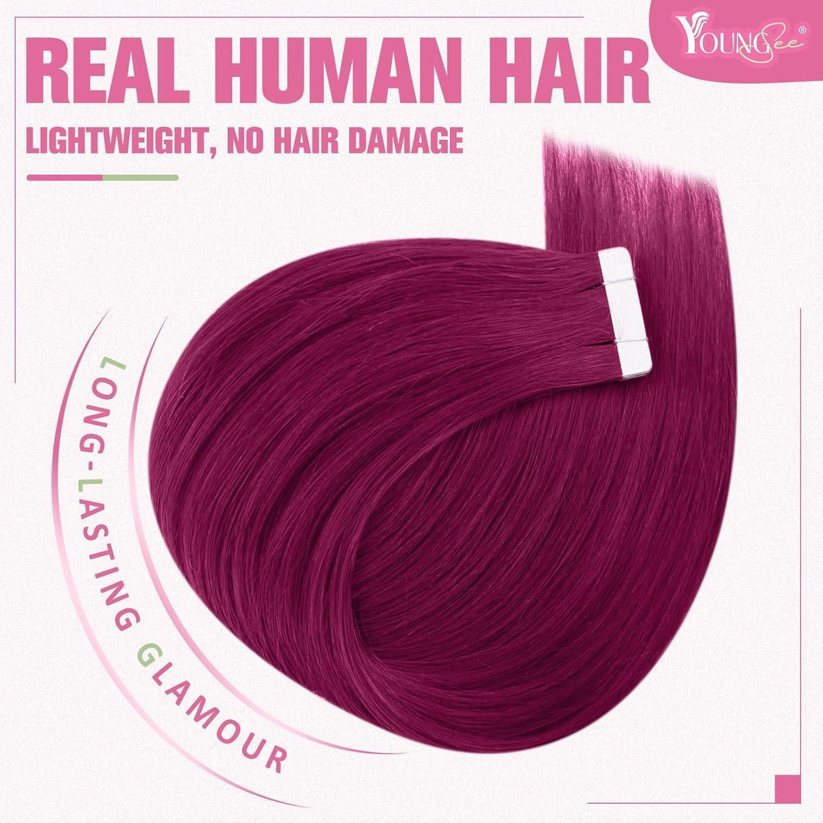 Magenta Tape Extensions Echthaar 55cm - 25g Remy