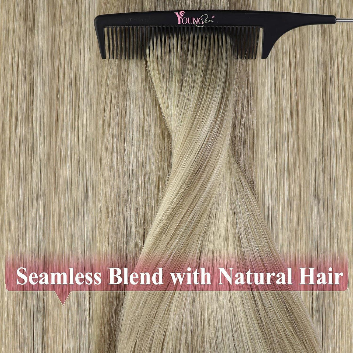 Echthaar Tape Extensions Blond Aschblond Ombre 30cm