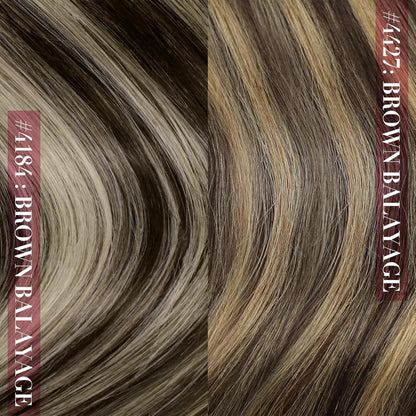 Clip-in Echthaar Extensions Ombre Dunkelbraun Blond 35cm