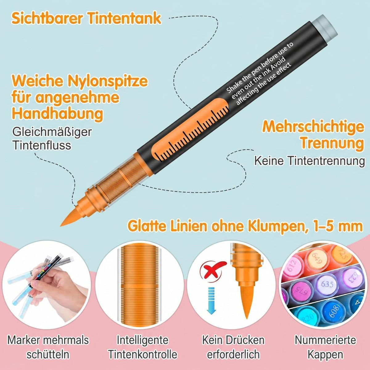 240 Acrylstifte Set Wasserfest für Stein, Holz & Co.