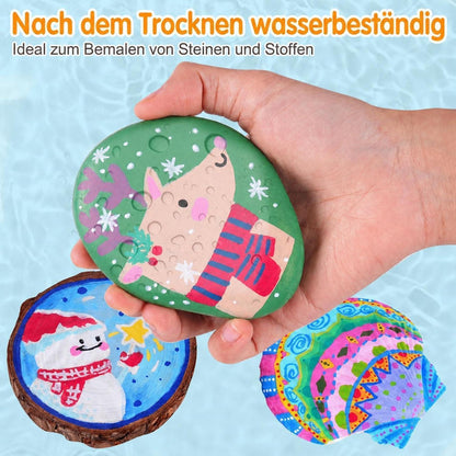 240 Acrylstifte Set Wasserfest für Stein, Holz & Co.