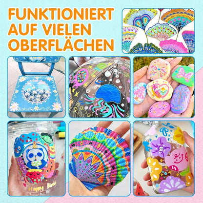 240 Acrylstifte Set Wasserfest für Stein, Holz & Co.