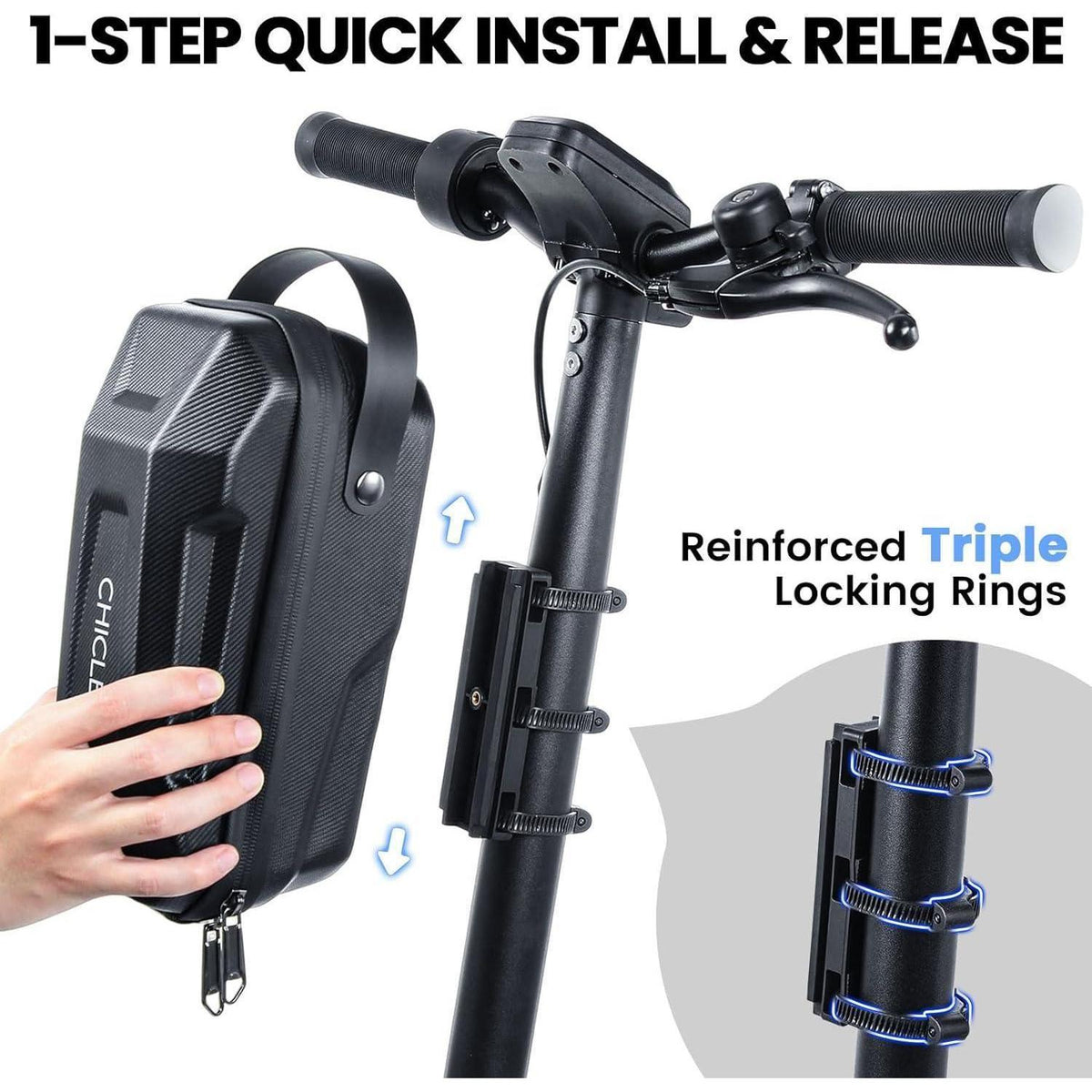 Scooter Tasche 3L wasserdicht mit Hartschale und Zahlenschloss