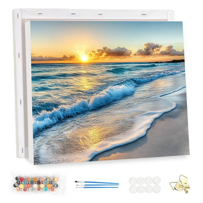 Malen nach Zahlen Landschaft mit Rahmen – DIY Set Erwachsene