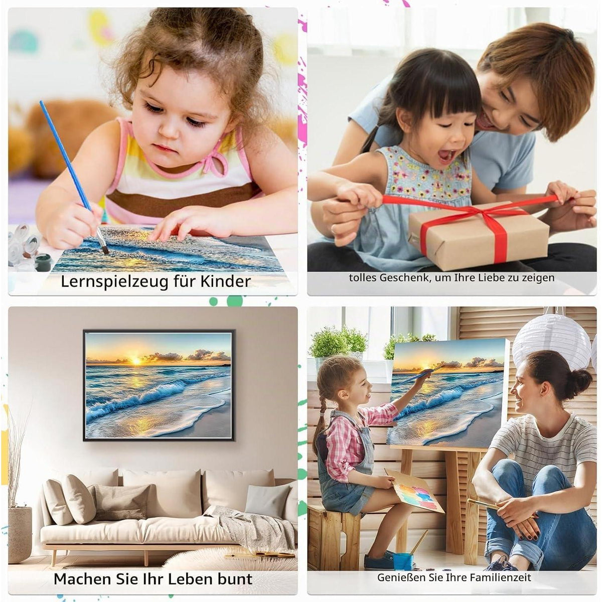 Malen nach Zahlen Landschaft mit Rahmen – DIY Set Erwachsene