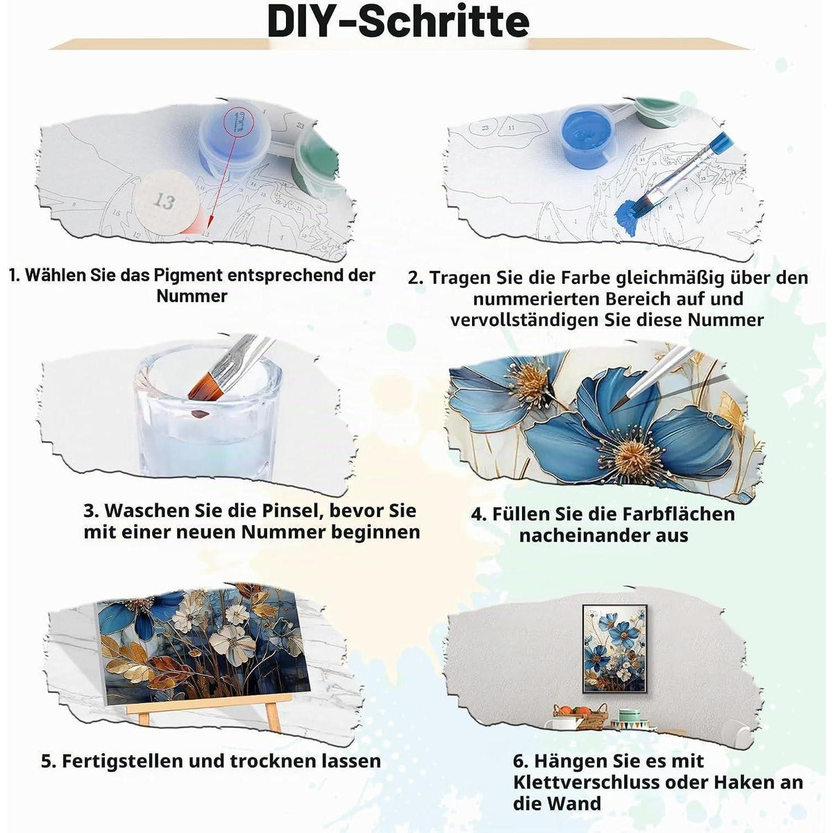 Malen nach Zahlen Lotusblume mit Rahmen – DIY Set Erwachsene