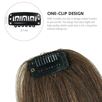 Clip-in Pony Echthaar Kakaobraun – Luftiger Front Fringe