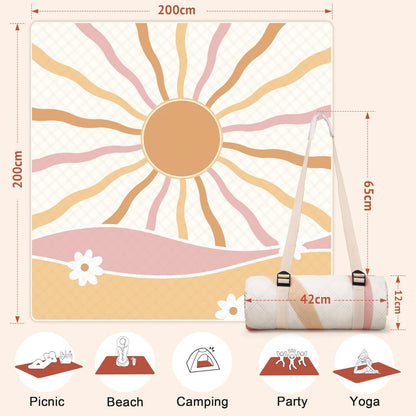 Wasserdichte Picknickdecke 200x200 cm – Strand & Camping
