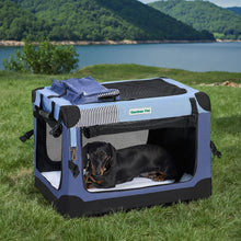 Faltbare Hundebox mit Tragegriffen & Decke – Blau, 66x48x48cm
