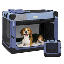Faltbare Hundebox mit Tragegriffen & Decke – Blau, 76x53x53cm