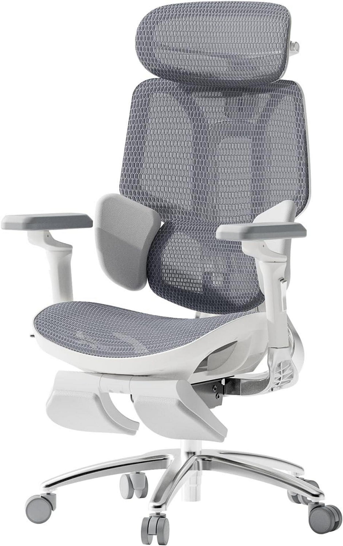 Ergonomischer Bürostuhl mit 3-Zonen-Lendenwirbelstütze & 4D-Kopfstütze