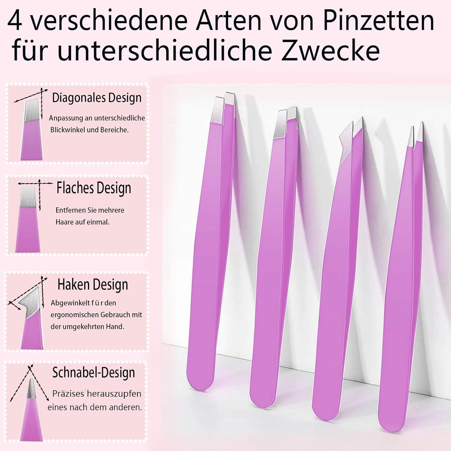 Pinzette Set Edelstahl Augenbrauen Zupfen Schere Rasiermesser