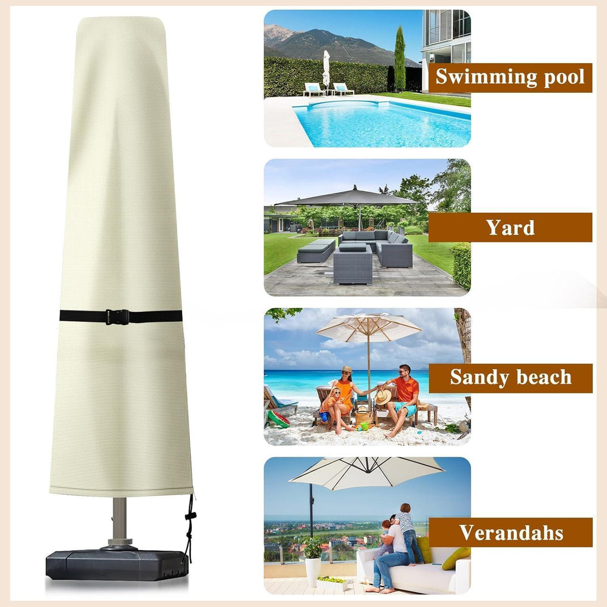 Sonnenschirm Schutzhülle 190x30/40/50cm – Wasserdicht & UV-Schutz