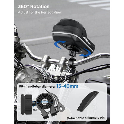 Wasserdichte Fahrrad Lenkertasche mit Handyhalterung 360°