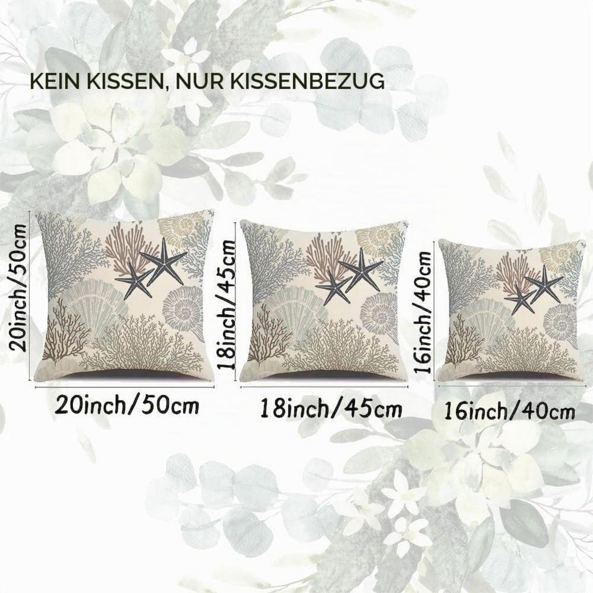 2x Kissenbezug 50x50 cm Maritim Seestern – Wasserfest & Dekorativ