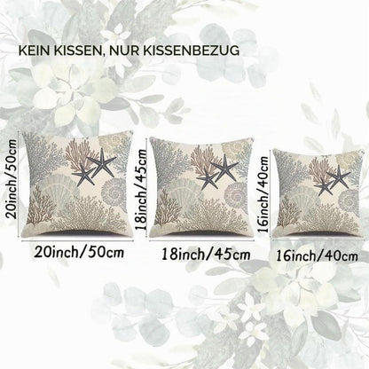 2x Kissenbezug 50x50 cm Maritim Seestern – Wasserfest & Dekorativ