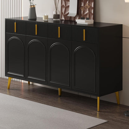 Buffetschrank mit goldenen Akzenten Schwarz