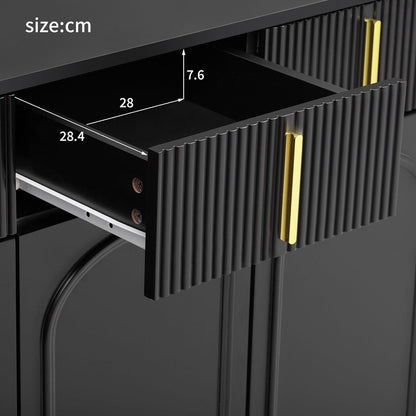 Buffetschrank mit goldenen Akzenten Schwarz