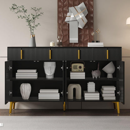 Buffetschrank mit goldenen Akzenten Schwarz