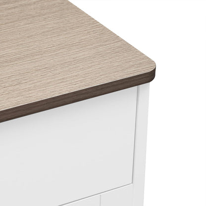 Weißes Sideboard mit Glastüren & Schubladen – 120x37x80cm