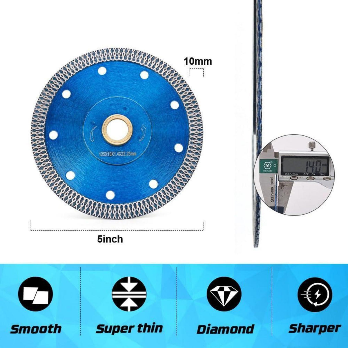 Diamanttrennscheibe 125mm Turbo X-Zahn für Fliesen & Stein