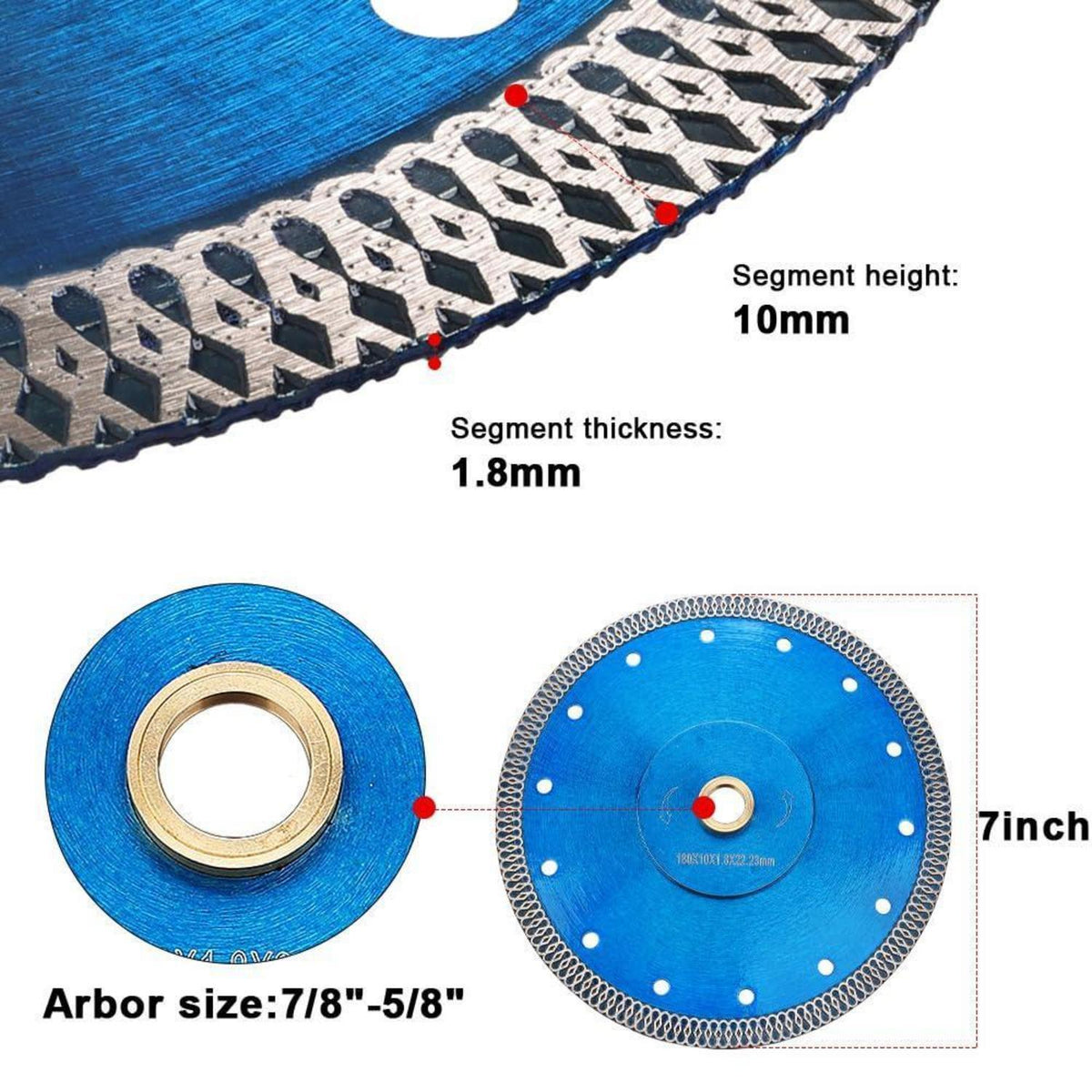 Diamanttrennscheibe 180mm Turbo für Fliesen & Stein