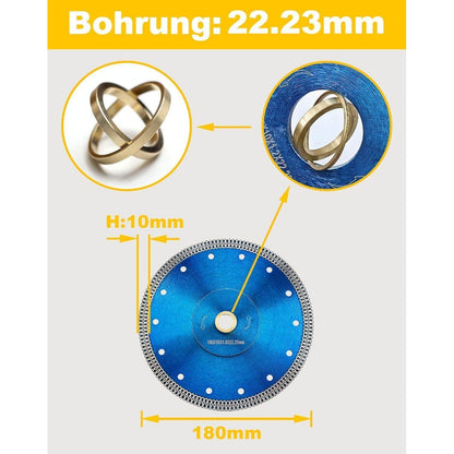 Diamanttrennscheibe 180mm Turbo für Fliesen & Stein