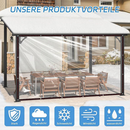 Transparente Abdeckplane mit Ösen, Wasserdicht 3x6m