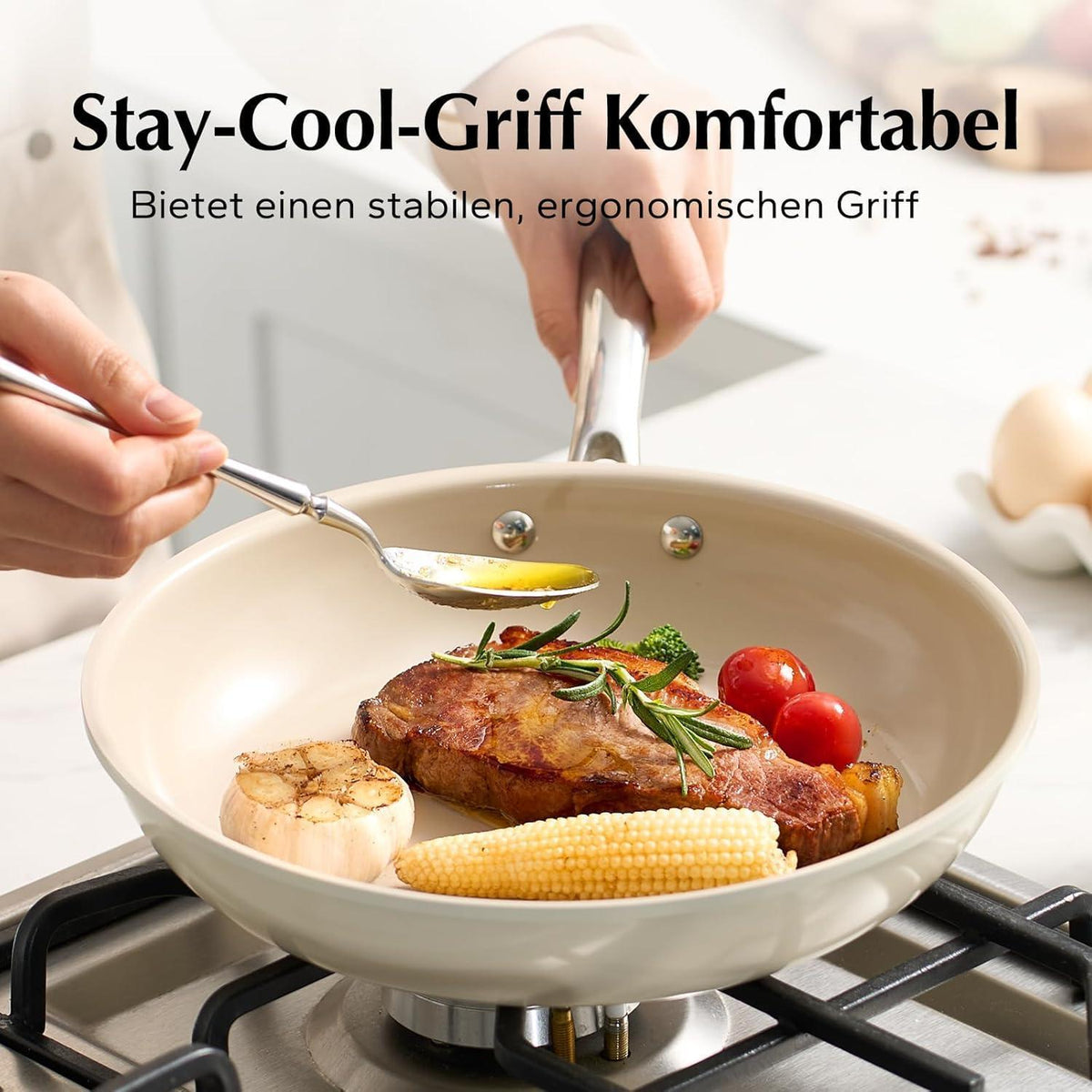 Keramik Pfannenset Induktion – 3-teilig, Antihaft & Backofenfest