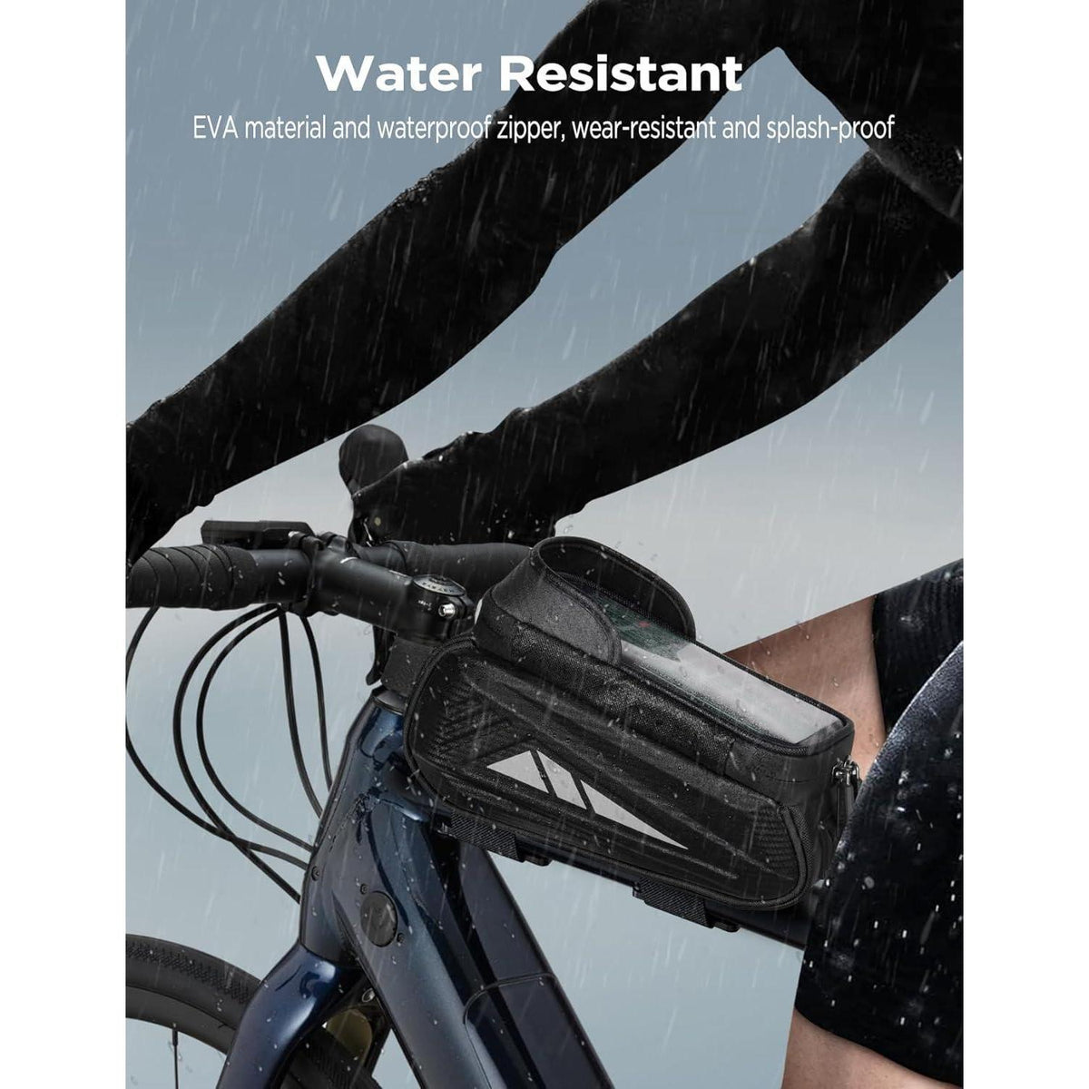 Wasserdichte Fahrrad Rahmentasche 1.2L mit Touchscreen & Regenhülle