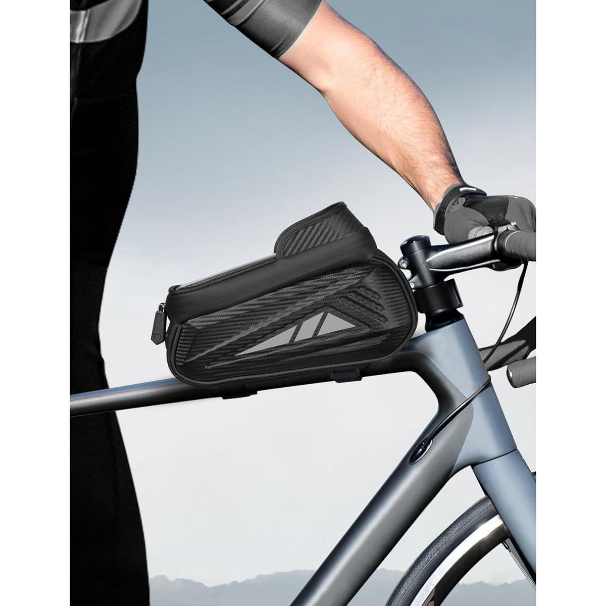 Wasserdichte Fahrrad Rahmentasche 1.2L mit Touchscreen & Regenhülle