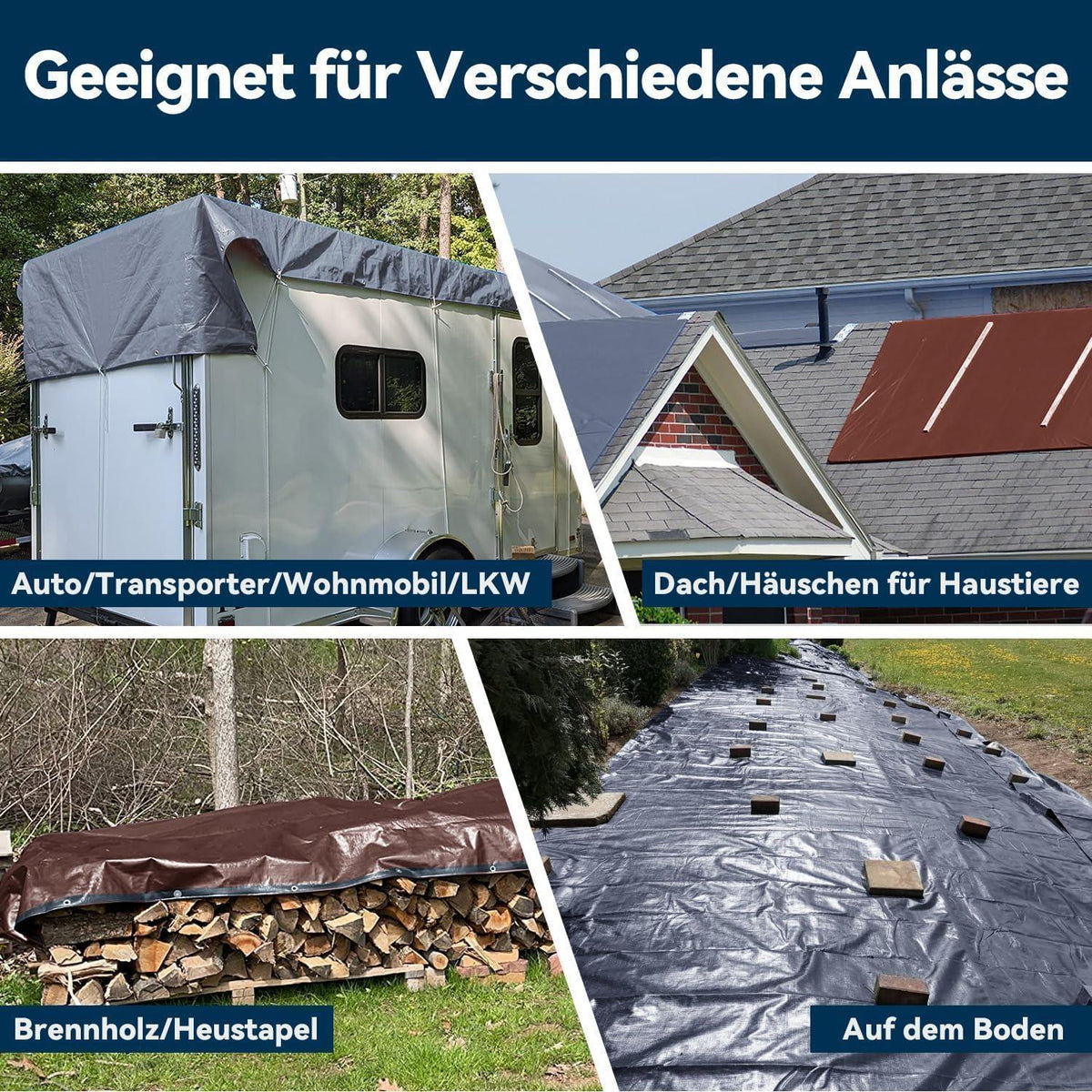 Schwerlastplane 4x6m | 260g/m² | Reißfest & Wasserdicht