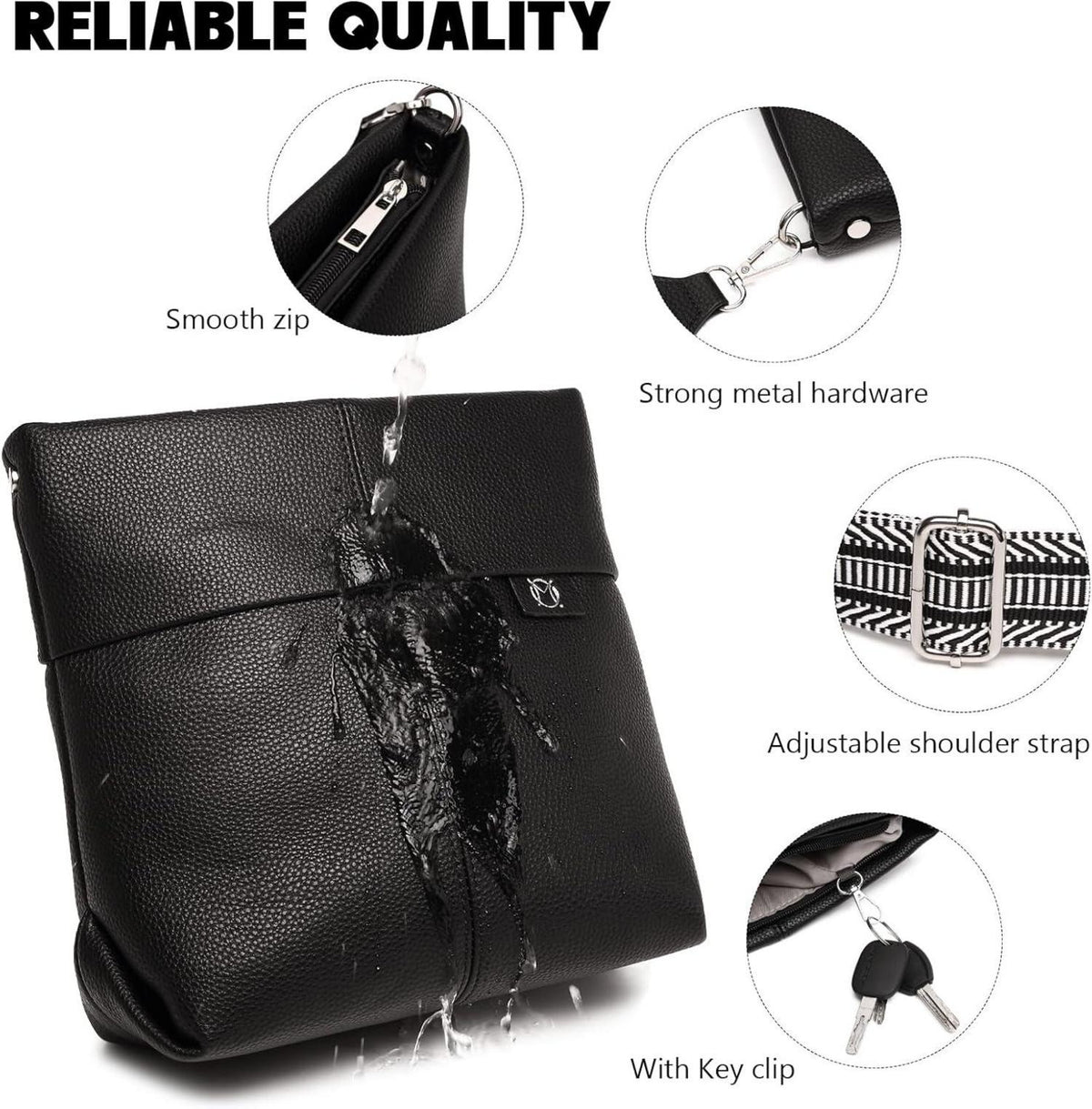 Myhozee Umhängetasche Damen Mittelgroß Handtasche PU Leder
