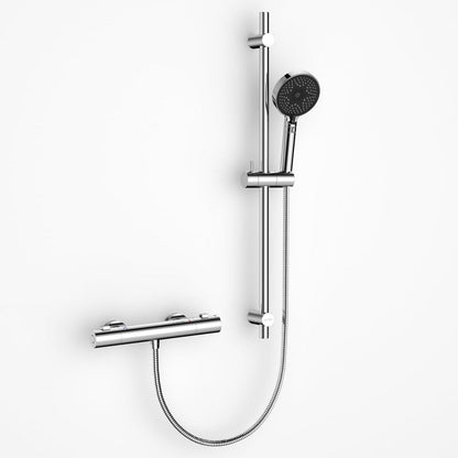 Thermostat Duschsystem Chrom mit Handbrause & Brauseschlauch