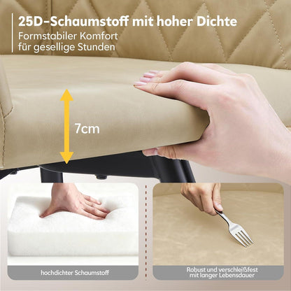Drehbare Esszimmerstühle 4er Set mit Armlehnen in Lederoptik