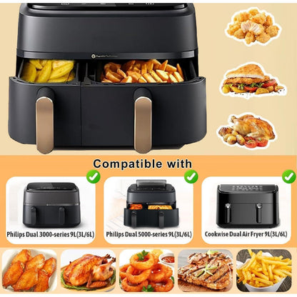 100x Airfryer Backpapier für Philips Dual Basket 3000/5000 Serie