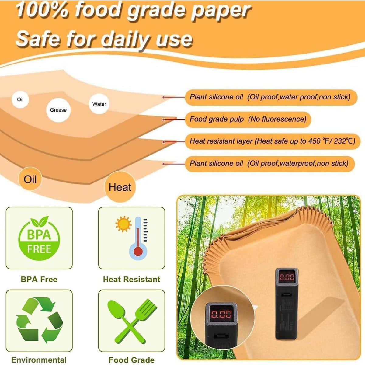 100x Airfryer Backpapier für Philips Dual Basket 3000/5000 Serie