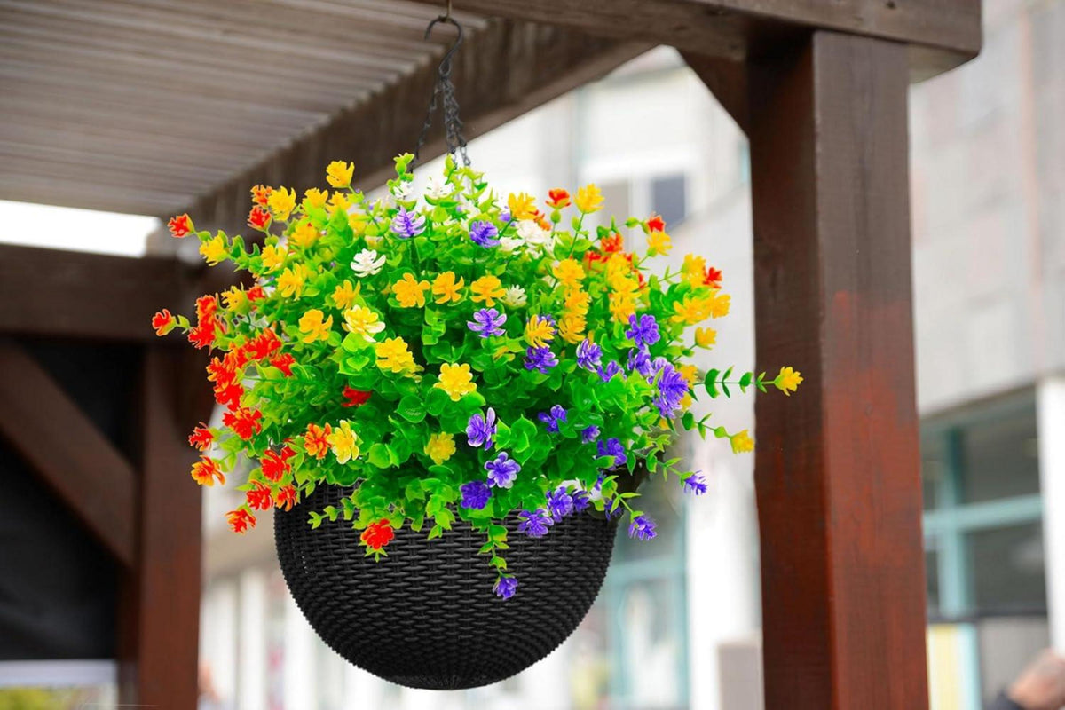 Künstliche Blumen Außen 12 Bündel Wetterfest Balkon Garten UV