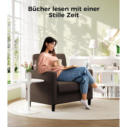 Bequemer Lesesessel – Wohnzimmer Sessel, Braun, 84cm