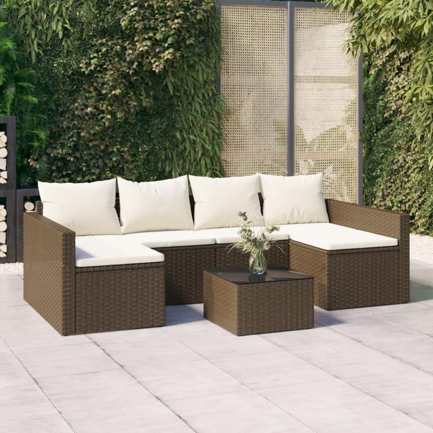 Willood Garten-Lounge-Set mit Kissen Sitzgruppe Braun