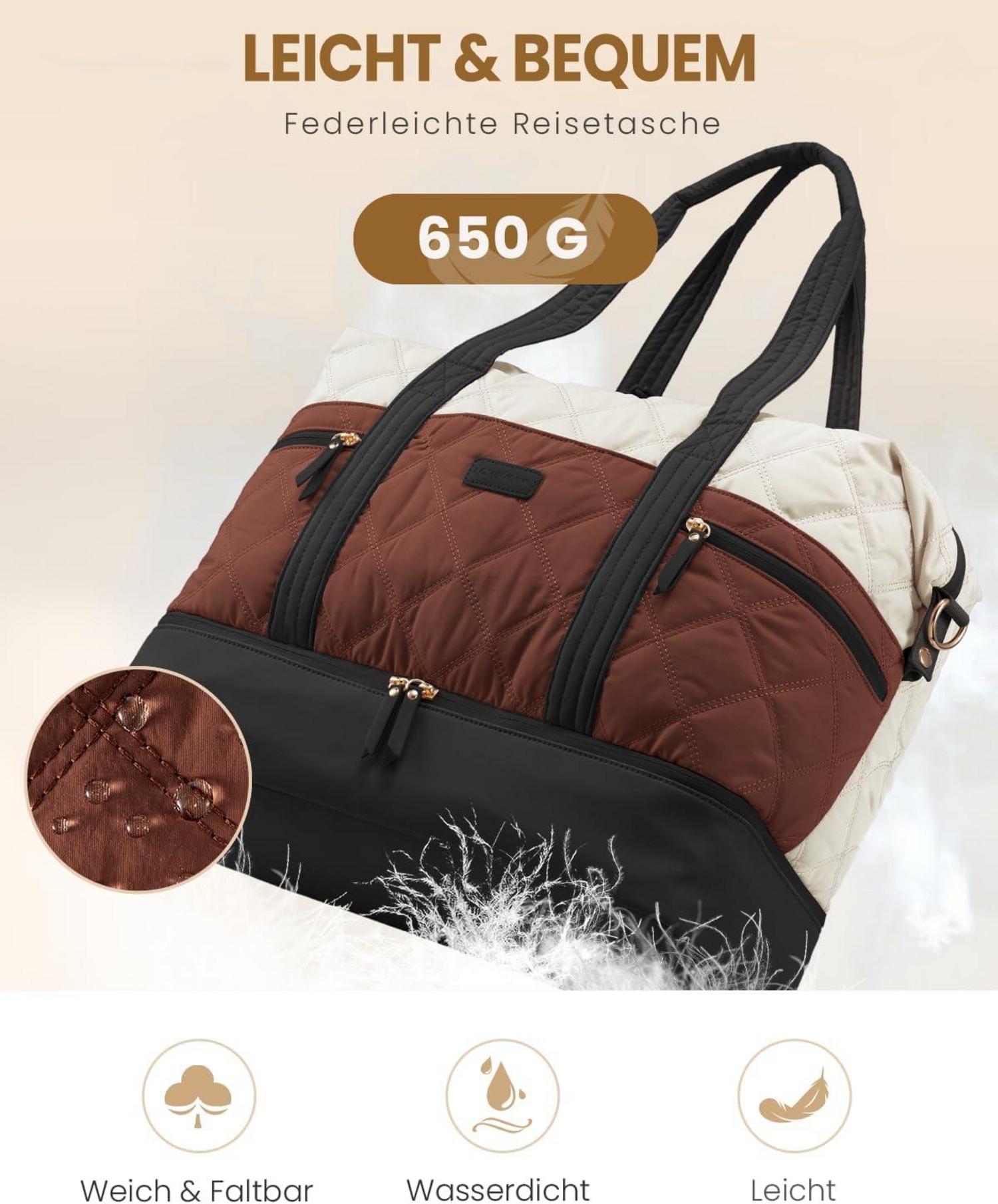 Damen Reisetasche Weekender Handgepäck mit Schuhfach Nassfach