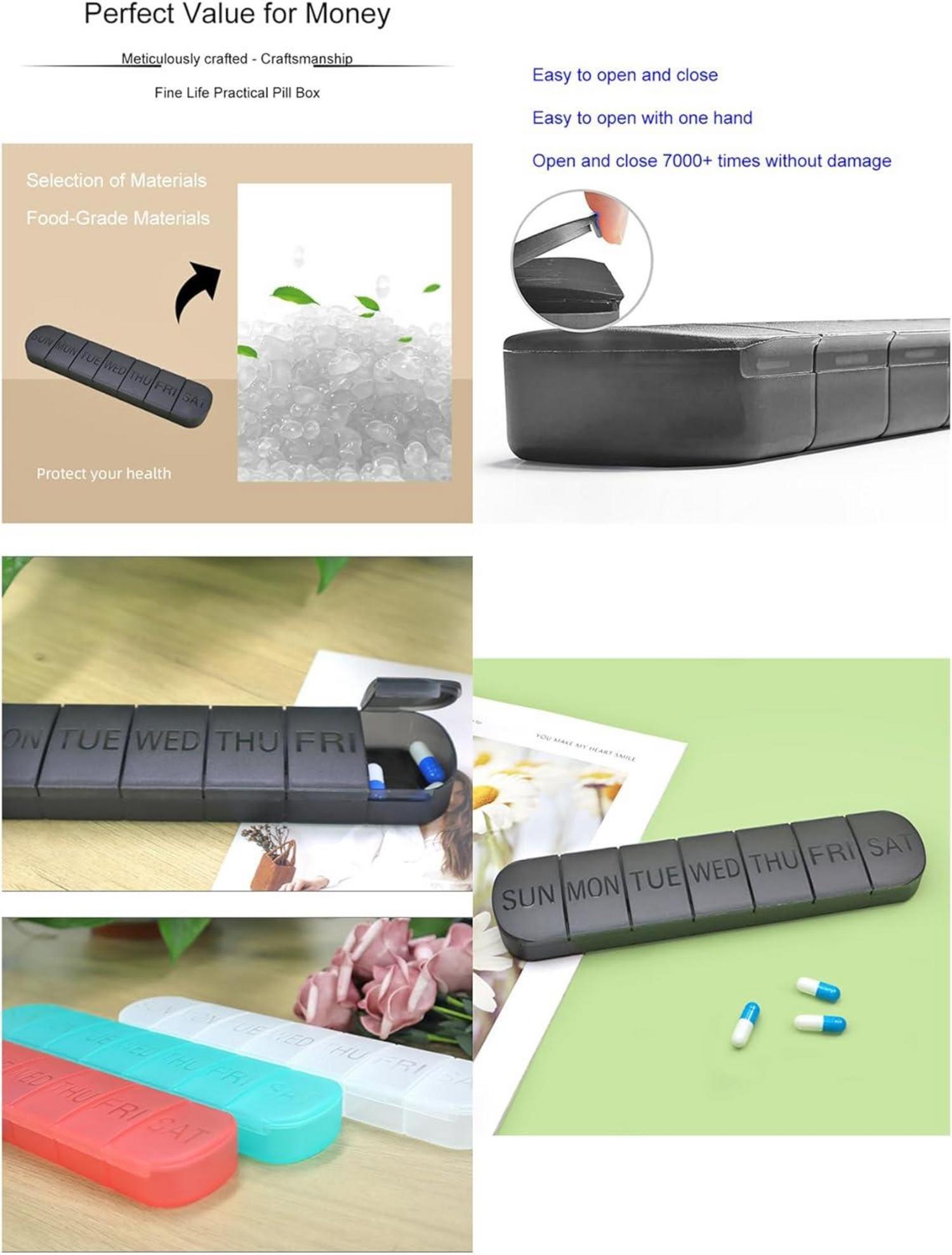 Wöchentliche Pillendose 7 Tage großes Tablettenorganizer mattes Finish