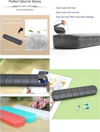 Wöchentliche Pillendose 7 Tage großes Tablettenorganizer mattes Finish